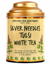 San-Cha Silver Needles Tulsi White Tea - 75gm, 2.6 Ounce | Supports Improved Immunity - Low Caffeine, Richest In Antioxidants