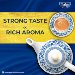 Tetley Premium Black Leaf Tea - 500gm, 17.6 Ounce | Strong Taste & Rich Aroma With Added Long Leaves - Handpicked Assam Tea, Medium Caffeine