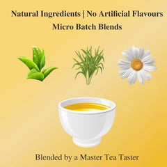 San-Cha Chamomile Green Tea - 100gm, 3.5 Ounce | Calming & Relaxing Detox Tea - Environment Friendly & Made In Corn Fiber | Low Caffeine