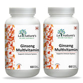 La Nature's We Care Your Health Ginseng Multivitamins & Multimineral Capsules Korean Red Ginseng Root Energy & Immune Support For Men & Women | 60 Soft Gels 100gm 0.2lbs Each Pack Of 2