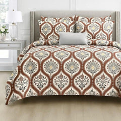Cotton Queen Size Printed Double Bedsheet With 2 Pillow Covers For Home | 90 X 100 Inches, Beige & Brown - Beautiful Bedsheet Set | Perfect For Gifting Wedding, Anniversary
