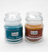 SANDAL & OCEAN BREEZE JAR CANDLE SET OF 2 | PARAFFFIN WAX BURNING TIME 30 HOURS