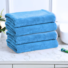 Black Gold The Finer Touch Premium Microfiber Bath Towels 1600 Gsm | Lightweight Ultra-Soft Fade Resistant (Sky Blue) - 4 Pcs