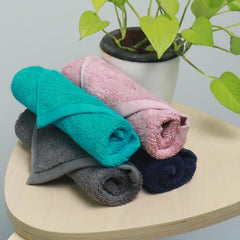 Heelium Bamboo Face Towel 800 Gsm | Ultra Absorbent & Odour-Free 3x Softer Than Cotton Towels | Pack Of 4 -Blue, Teal, Grey & Light Grey