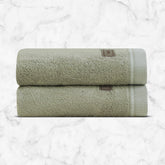 Spread Spain Bamboo Hand Towel 360 Gsm | Ultra Soft Absorbent & Quick Dry Towel For Daily Use, Gym, Pool, Travel, Sports & Yoga Set of 2 (Olive)