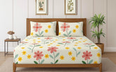 1 Bedsheet For Double Bed With 2 Pillow Covers - 90 X 100 Inches, Multicolor | Premium Cotton Material Double Bedsheet Queen Size | Skin Friendly & Long Lasting