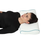 Premium Memory Foam Pillow For Sleeping, Orthopedic Contour Cervical Pillow For Neck & Shoulder Pain | Size - Universal, White Color | Bed Pillows For Back, Side & Stomach Sleeper