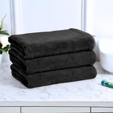 Black Gold The Finer Touch Premium Microfiber Bath Towel 1350 Gsm | Ultra Soft & Absorbent Quick Dry Towel Lightweight Microfiber Bath Towel (Black) - Pack Of 3