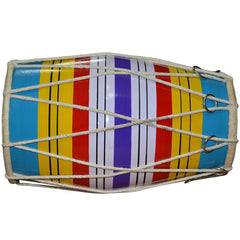 Hand Percussion Drum Multi Color Baby Dholak - Indian Folk Musical Instrument | Two Headed Hand Drum, Dholaki Is Lightweight