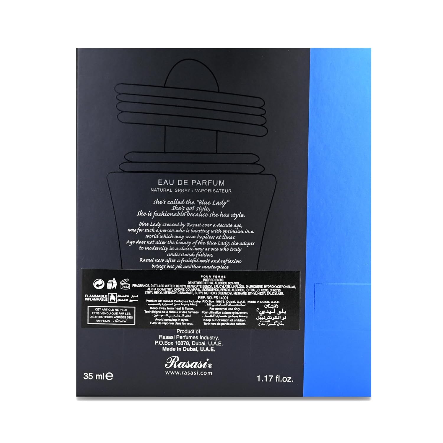 Rasasi Blue-Lady2 L'incontournable Eau De Parfum 35ml 1.17 Fl.oz. Women Luxury Fragrance | Long Lasting | Party Wear Rasasi Blue-Lady2 L'incontournable Eau De Parfum 35ml 1.17 Fl.oz. Women Luxury Fragrance | Long Lasting | Party Wear