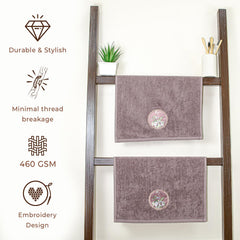 Akiko Home Prima Dream 100% Cotton Hand Towels 400 Gsm | Soft, Absorbent & Durable, Cotton Hand Towel | Pack Of 2 (Bluegrn)