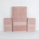 Rangoli 100% Cotton Fibre 1 Bath & 2 Hand Towel 900 Gsm | Highly Durable & Super Absorbent Towel | Skin-Friendly & Quick Drying Luxury Towels (Peach) - Pack Of 3