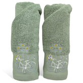 Rangoli 100% Cotton Martin Hand Towels 400 Gsm | Quick Dry, Ultra Soft, Highly Absorbent Printed Hand Towel For Men & Women Luxury & Highly Absorbent Towels - Green (Set Of 2)