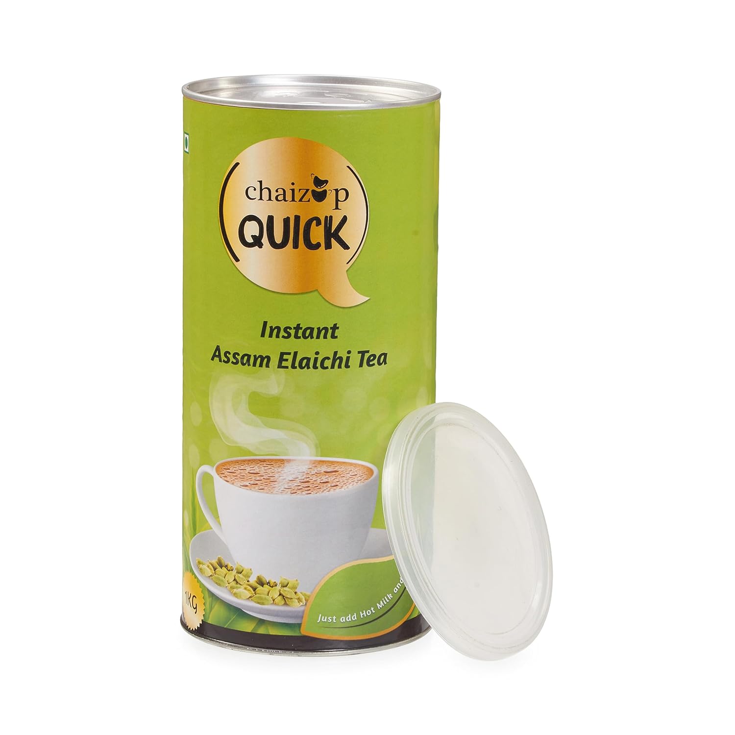 Chaizup Quick 1 Min Instant Assam Elaichi Tea Premix - 1 Kg Can, 35.2 Ounce | Just Add Hot Milk & Boil - Assam Elaichi Chai Powder | Low Caffeine Chaizup Quick 1 Min Instant Assam Elaichi Tea Premix - 1 Kg Can, 35.2 Ounce | Just Add Hot Milk & Boil - Assam Elaichi Chai Powder | Low Caffeine