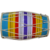Hand Percussion Baby Size Multicolor Dholak - Indian Musical Instrument Drum | Dholak For Festival, Wedding, Satsang - Very Easy To Tune
