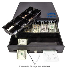 Electronic & Manual Metal Cash Drawer For Point Of Sale (Pos) System With Coin Tray, Colour - Black, Material - Alloy Steel