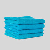 Kopa Quick Dry 100% Cotton Soft Terry Face Towel 640 Gsm | Quick Dry 100% Cotton Super Absorbent, Lightweight (D'Ross) Face Towel (Turq)- Pack Of 4