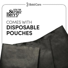 Bold Care 404 Super Ultra Thin Strawberry Flavored Condoms For Men 60 Microns 10 Units (Pack Of 1)