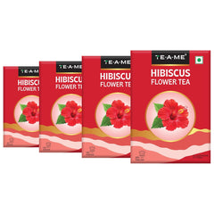 TE-A-ME Hibiscus Flower Tea - Pack Of 4 X 50gm, 1.7 Ounce Each | Hibiscus Flower Tea Boosts Immune System - Caffeine Free, Biodegradable