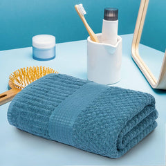 Mush Hearth & Haven Bamboo Large Size Bath Towels 450 Gsm | Bamboo Bath Towel Soft, Highly Absorbent & Quick Dry (Teal) - Pack Of 2