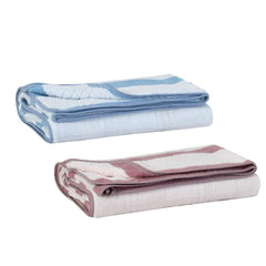 Urbanleaf Microfiber Large Bath Towel 700 Gsm | Quick Dry Super Absorbent Bath Towel For Men & Women (Light Blue & Wine Stripe) - Pack Of 2