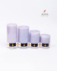 LAVENDER FRAGRANCE MARBLE WAX CANDLE PILLAR MARBLE FINISH CANDLE