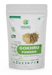 Nisarg Organic Farm Gokhru Gokshura Tribulus Terrestris Powder Natural, Non Gmo, No Added Preservative Or Additives Palleru Nerunjil Powder | 100gm 0.2lbs