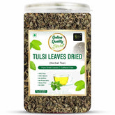 Online Quality Store Tulsi Leaves Dried Herbal Tea - 100gm, 3.5 Ounce | Helps With Stress & Anxiety, Boosts Immunity - Caffeine Free, Gluten Free, No Preservatives