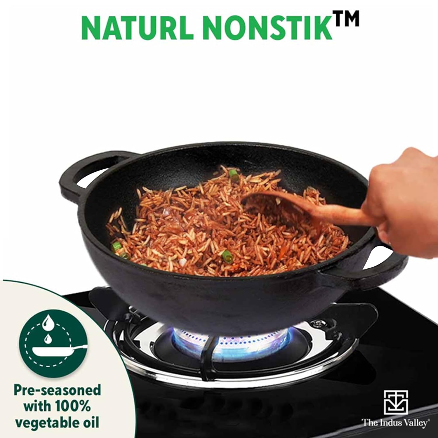 Pre-Seasoned Black Cast Iron Cookware Set + Free Iron Tadka Pan - Kadai 25.4cm, 2.3 Liters + Tawa 30.5cm | Kitchen Cooking Combo Pots & Pans Set Of 3 Pcs - Naturally Nonstick Pre-Seasoned Black Cast Iron Cookware Set + Free Iron Tadka Pan - Kadai 25.4cm, 2.3 Liters + Tawa 30.5cm | Kitchen Cooking Combo Pots & Pans Set Of 3 Pcs - Naturally Nonstick