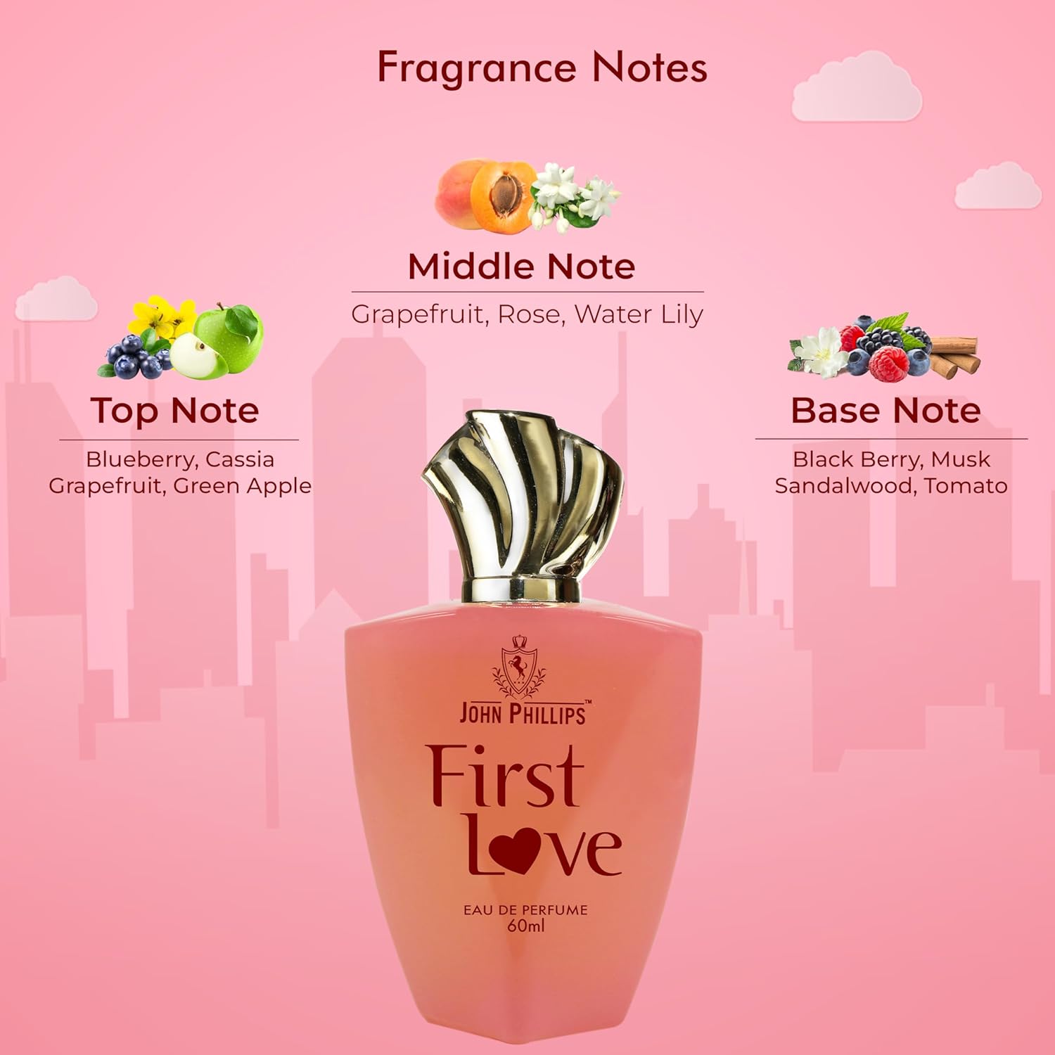 John Phillips First Love & French Classic Eau De Perfume 60ml Each Pack Of 2 For Women John Phillips First Love & French Classic Eau De Perfume 60ml Each Pack Of 2 For Women