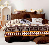 Soft Cotton Super King Size Bedsheet With 2 Large Size Pillow Covers - 108 X 108 Inches, Brown & Beige | 240 Thread Count Suitable For All Seasons & Easy To Wash