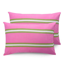 Bedsheets For King Size Bed With 2 Pillow Covers - 108 X 108 Inches | Flamingos & Stripes Pink & Green | Perfect For Home Decor & Gifts | 144 Thread Count