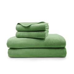 Sassoon Venir Microfiber 2 Hand & 2 Bath Towels 450 Gsm | Absorbent & Quick Dry Multipurpose Hand Towels (Green)- 4 Piece