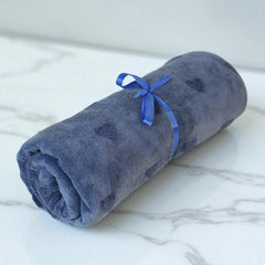 Hanker Ultra Luxury Large Size Plush Bath Towel 500 Gsm | Hearts Pattern Super, Very Soft On Skin, Luxurious Fabric, Pure Polyamide Bath Towel (Blue)