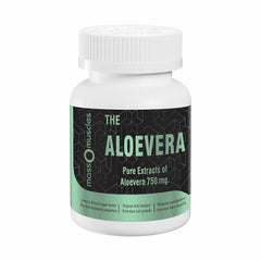 Massomuscles Pure Extract Of Aloe Vera 750mg Ayurvedic Herbal Capsules Helps In Hair & Skin Properties | 60 Capsules, 100gm 0.2lbs