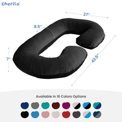 C Shaped Pregnancy Pillow For Maternity & Baby Nursing, Dark Grey Color | Full Body Support, Abdomen, Hip, Spine, Neck & Head Support Cushion | Premium Velvet Outer Cover With Zip, Comfy