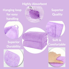Maxoshine Microfiber Bath Towels Large Size-Super Soft Coral Fleece Bathing Towel With Hook Quick Dry Super Absorbent-Bath Towel For Men & Women (Purple)