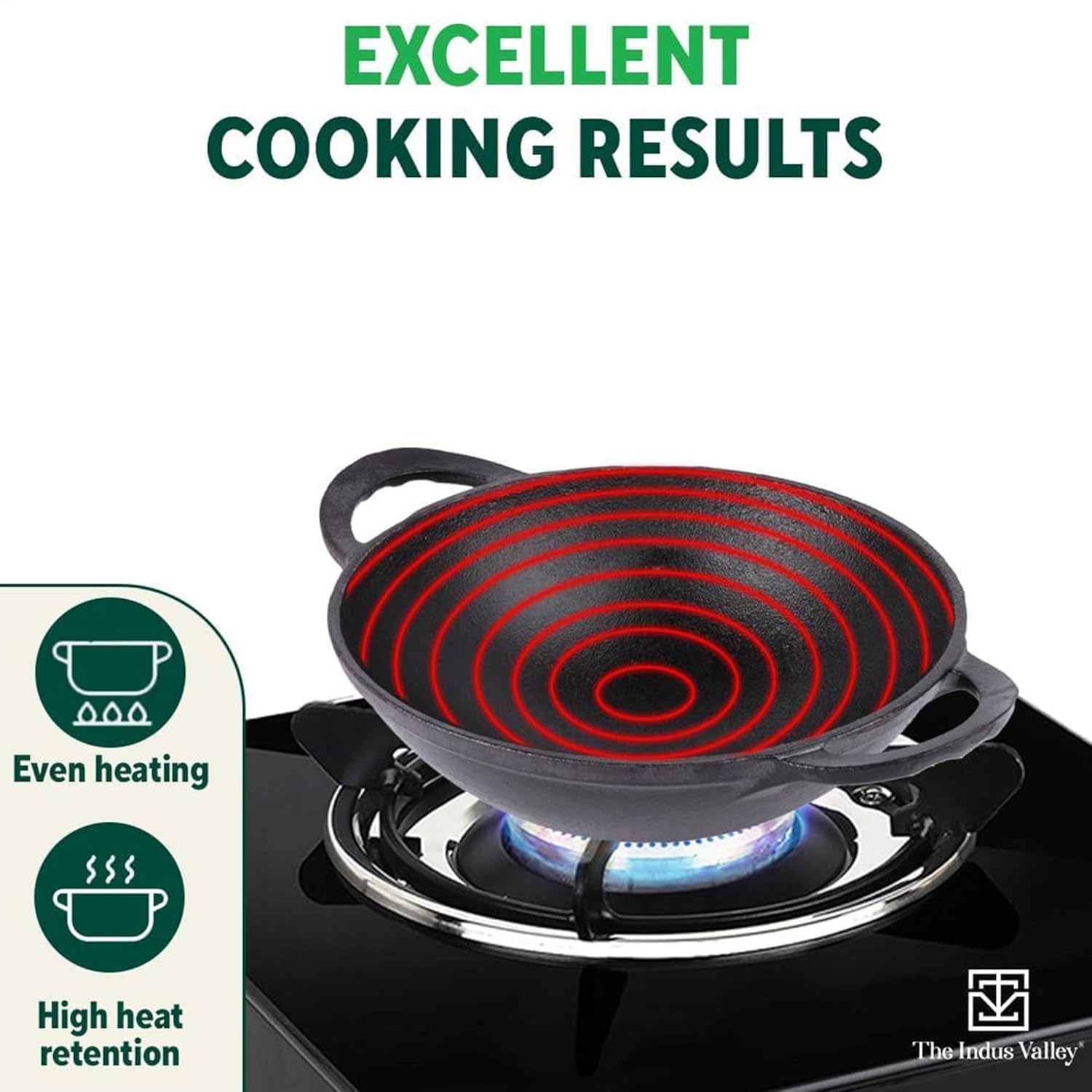 Pre-Seasoned Black Cast Iron Cookware Set - Kadai 20.3cm, 1.4 Liters + Kadai 25.2cm, 2.2 Liters | Kitchen Cooking Combo Pots & Pans Set Of 2 Pcs - Naturally Nonstick Pre-Seasoned Black Cast Iron Cookware Set - Kadai 20.3cm, 1.4 Liters + Kadai 25.2cm, 2.2 Liters | Kitchen Cooking Combo Pots & Pans Set Of 2 Pcs - Naturally Nonstick