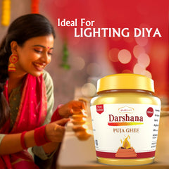 100% Pure Darshana Puja Ghee By Shubhkart | Desi Puja Ghee For Diya & Batti Perfect For Festivals | (500ml) 16.9 Ounce | Jar Pack