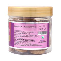 100% Natural Dried Afghani Anjeer By Sri Sauham 200gm,| Rich Source Of Fibre, Calcium & Iron Low In Calories & Fat Free | 7.0 Ounce
