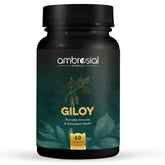 Ambrosial Giloy (Guduchi) High Strength 500mg Natural Giloy Extract Strengths Immune System & Antioxidant Health, Supports Overall Wellness | 60 Capsules 100gm 0.2lbs