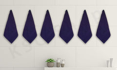 Ksc Shop Royal Cotton Hand Towel 750 Gsm - Set Of 6 (Navy Blue)