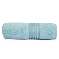 Micro Cotton Remy Basel Luxury Terry Cotton Bath Towel 550 Gsm | Super Comfortable 100% Long Staple Cotton Bath Towel (Sea Blue)