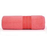 Micro Cotton Remy Basel Luxury Terry Cotton Bath Towel 550 Gsm | Super Comfortable 100% Long Staple Cotton Bath Towel (Pink Coral)