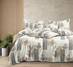 1 Bedsheet For Double Bed With 2 Pillow Covers - 90 X 100 Inches, Beige | Premium Cotton Material Double Bedsheet Queen Size | Skin Friendly & Long Lasting
