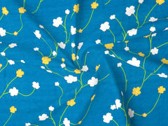 1 Single Bedsheet With 1 Pillow Cover - 48 X 72 X 8 Inches, Blue & White | All Around Elastic Fitted Bedsheets | Hand Wash Or Machine Wash Warm