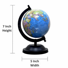 Political Globe 5 Inch For Learning World Map For Kids & Students UPSC Aspirants, Home & Office, Desk Decor, Political Globe, Pack Of 1