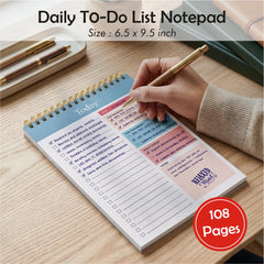 To Do List Notepad, Daily Planner Notepad Undated 54 Sheets/Tear Off, Planning Memo Pad, Pack Of 1