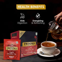 Twinings English Classics English Breakfast Tea - 20gm, 0.7 Ounce, 10 Envelope Tea Bags | Rich, Robust & Satisfying Black Tea - Medium Strength Premium Black Tea, Caffeine Free