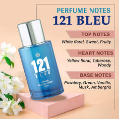 JD International 121 Blue Apparel Unisex Perfume With Long Lasting Fragrance - 100ml, 3.4 Fl.oz. | Perfume For Men & Women